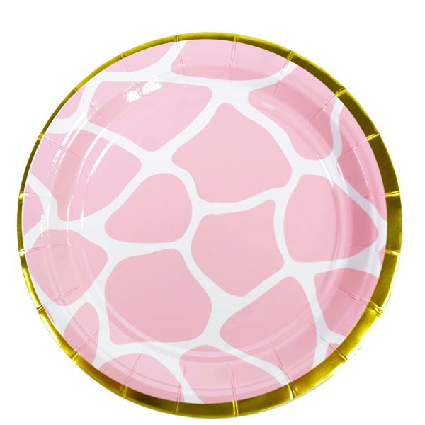 צלחות נייר מתכלה גדולות - ג'ירפה