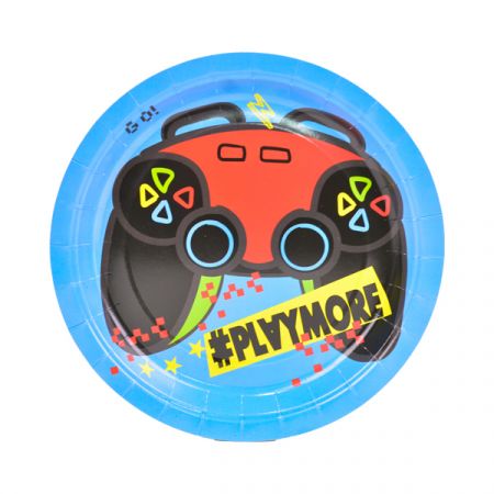 צלחות נייר מתכלה קטנות - גיימרים