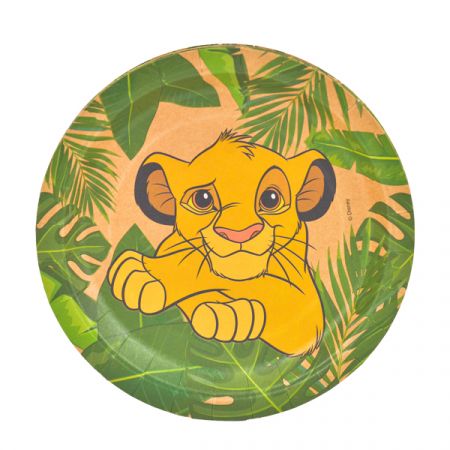 צלחות נייר מתכלה קטנות - מלך האריות