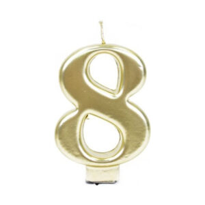 נר יום הולדת מספר 8 - זהב