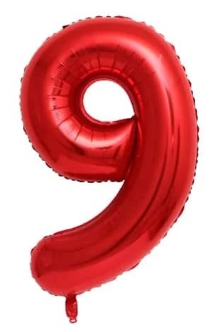 בלון מיילר 34 אדום - מספר 9