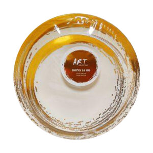 מארז סט צלחות פלסטיק - קרם זהב