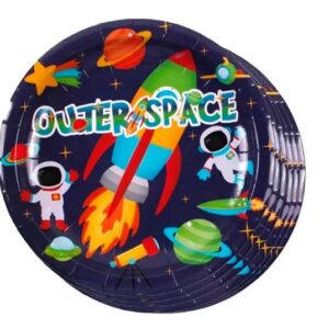 צלחות נייר מתכלה קטנות - אסטרונאוט