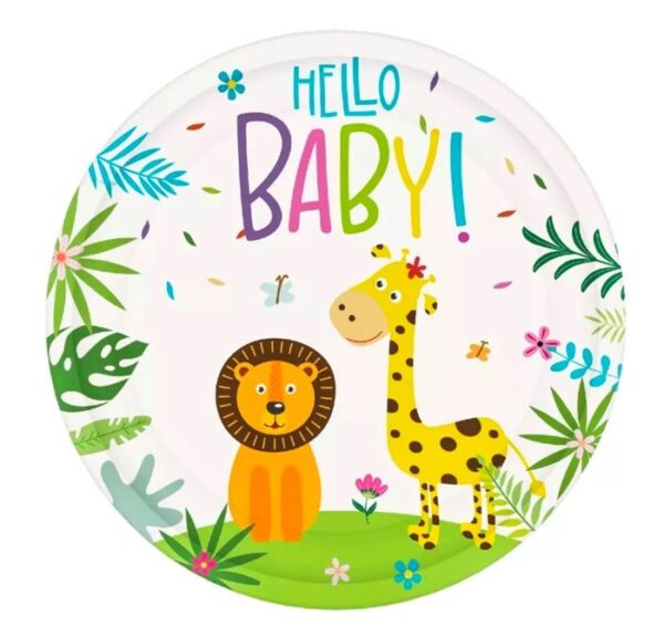 צלחות נייר מתכלה קטנות - חיות צבעוניות