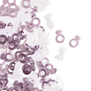 קונפטי לקישוט חתן וכלה - רוז גולד ולבן פנינה