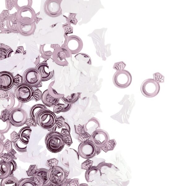 קונפטי לקישוט חתן וכלה - רוז גולד ולבן פנינה