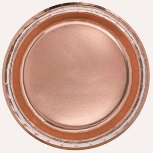 צלחות נייר קטנות - רוז גולד מטאלי