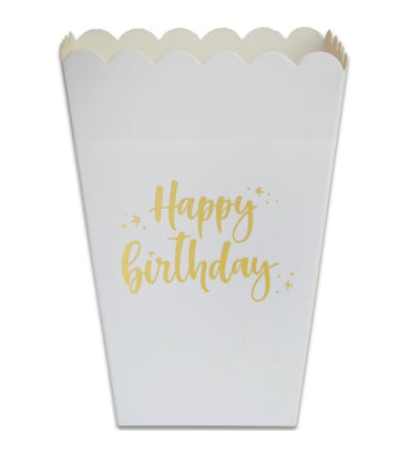 קופסאות פופקורן וחטיפים - לבן