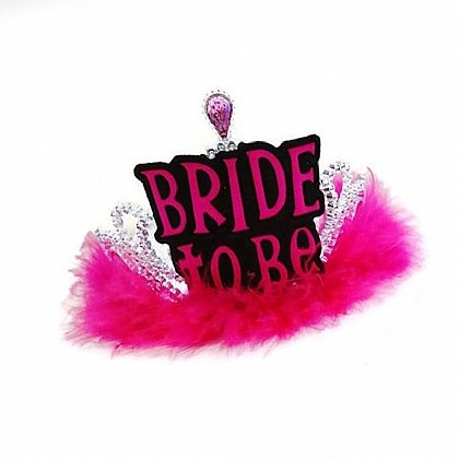 כתר ורוד נוצות - BRIDE TO BE