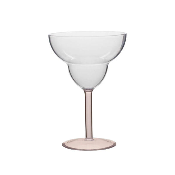 גביע שקוף קטן פלסטיק רגל רוז גולד 24 ס"מ