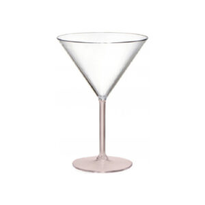 כוס מרטיני קטנה פלסטיק רגל רוז גולד 25 ס"מ