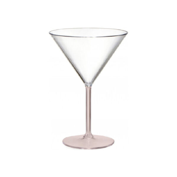 כוס מרטיני קטנה פלסטיק רגל רוז גולד 25 ס"מ