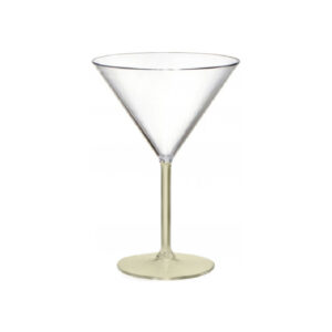 כוס מרטיני קטנה פלסטיק רגל זהב 25 ס"מ