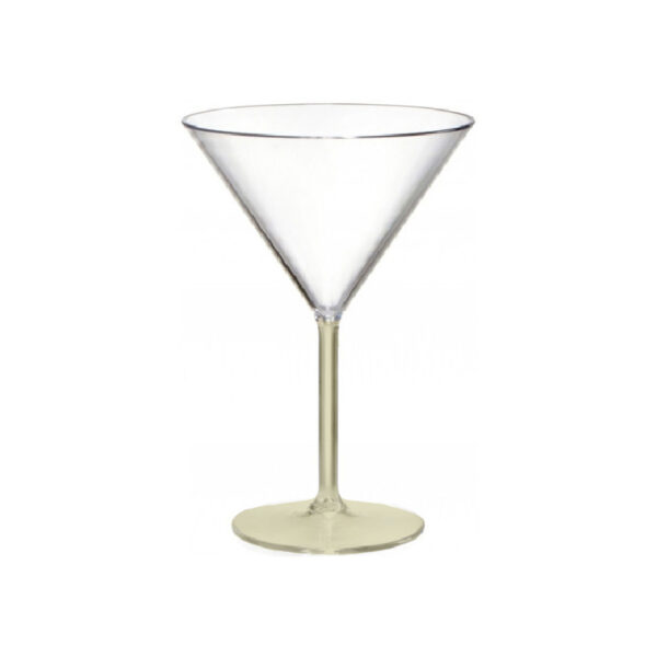 כוס מרטיני קטנה פלסטיק רגל זהב 25 ס"מ