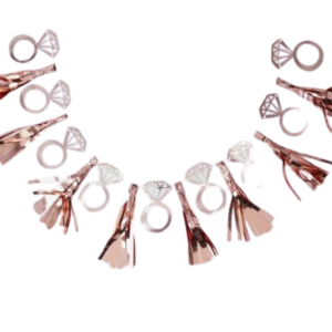 שרשרת באנרים - טבעת יהלום פונפונים