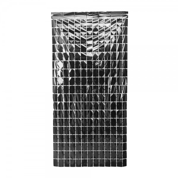 וילון ריבועים - שחור