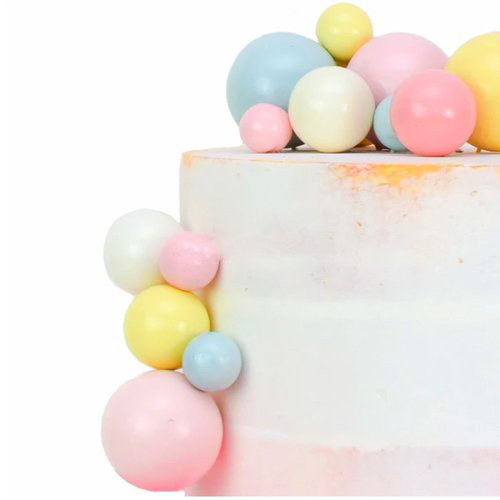 כדורי פלסטיק לקישוט עוגה - צבעי פסטל