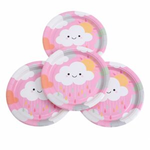 צלחות נייר מתכלה גדולות - עננים לבנות