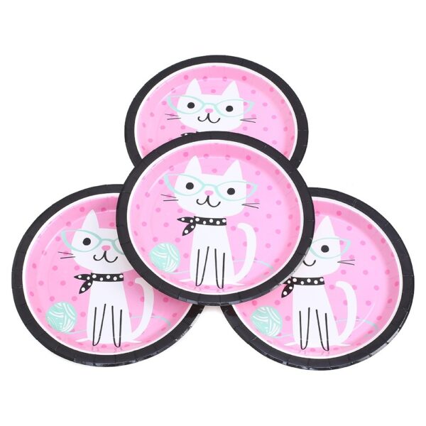 צלחות נייר מתכלה קטנות - חתול