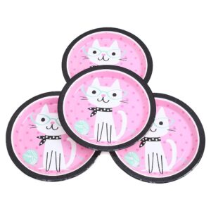 צלחות נייר מתכלה גדולות - חתול