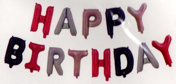 סט בלונים לניפוח עצמי ורוד סגול - Happy Birthday