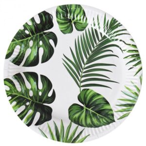 צלחות נייר מתכלה גדולות - עלים