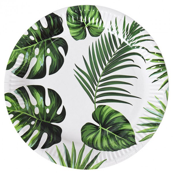 צלחות נייר מתכלה קטנות - עלים