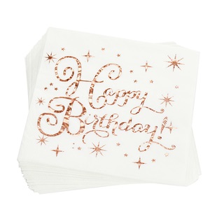 מפיות נייר - לבן רוז גולד