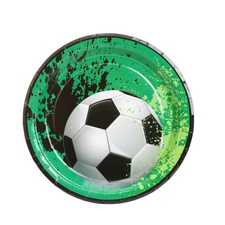 צלחות נייר מתכלה גדולות - כדורגל