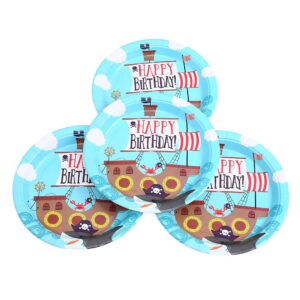 צלחות נייר מתכלה קטנות - שודדי ים חיות