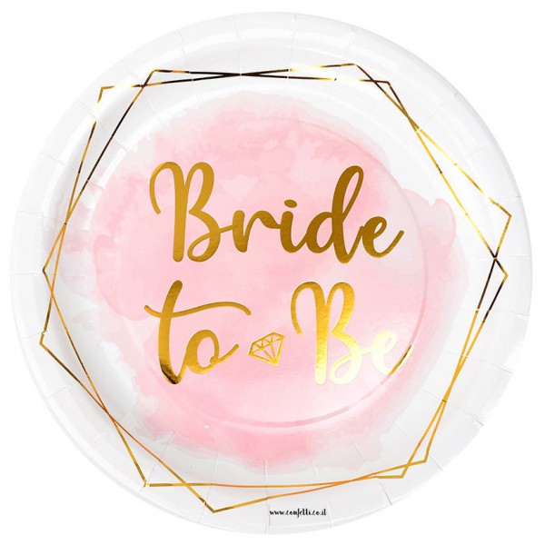 צלחות נייר גדולות מתכלות - BRIDE TO BE