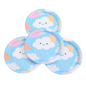 צלחות נייר מתכלה קטנות - עננים לבנים