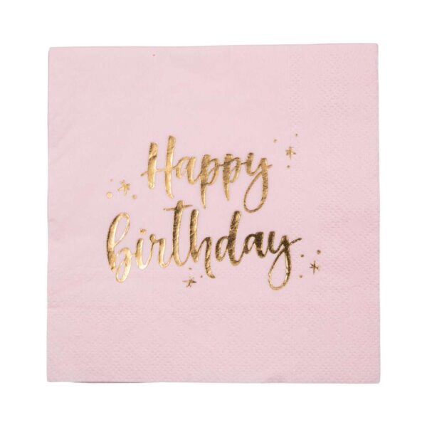 מיני מפיות נייר - ורוד זהב