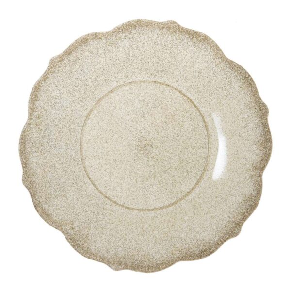 צלחות פלסטיק וינטג' קטנות - זהב נוצץ