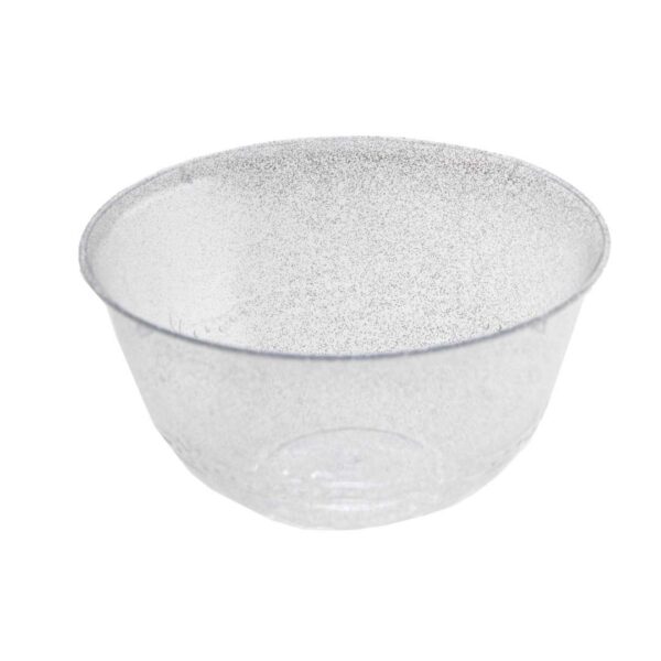 קערות פלסטיק וינטג' - כסף נוצץ