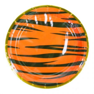 צלחות נייר מתכלה קטנות - טיגריס