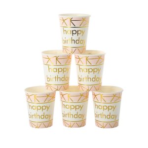 כוסות נייר - ורוד זהב מטאלי