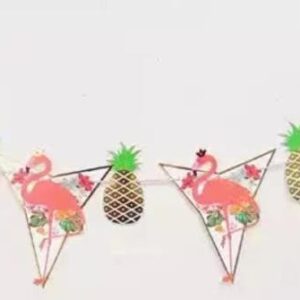 שרשרת תלייה - פלמינגו, כוכב ואננס זהב