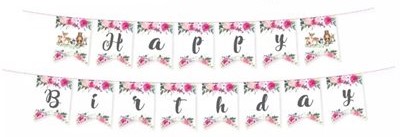 באנר אותיות יום הולדת - במבי וחברים