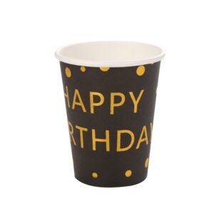 כוסות נייר - שחור זהב