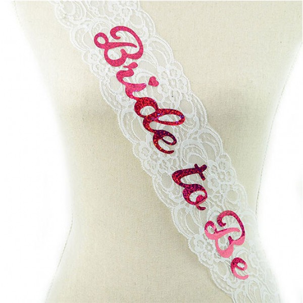 סרט כלה תחרה - BRIDE TO BE