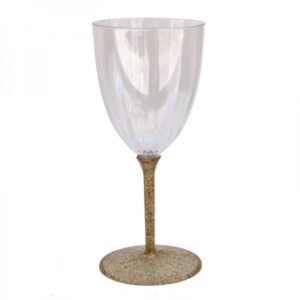 כוסות יין מהודרות מפלסטיק - זהב