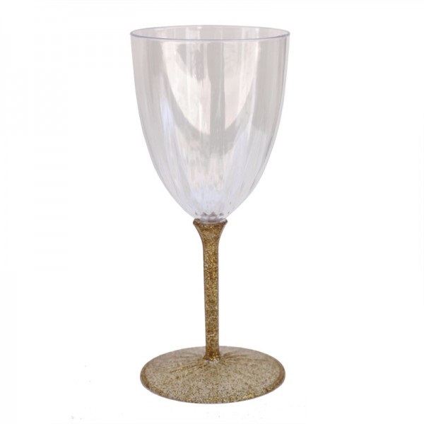 כוסות יין מהודרות מפלסטיק - זהב