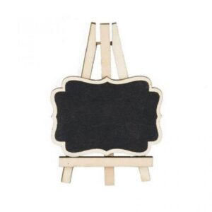 לוח גיר כיתוב אישי עץ מעוצב + סטנד