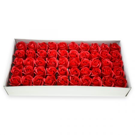 מארז 50 ראשי פרחי סבון לקישוט - אדום
