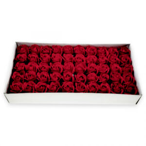 מארז 50 ראשי פרחי סבון לקישוט - אדום יין