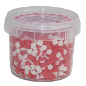 סוכריות לקישוט ריבועים - אדום לבן