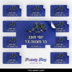 מדבקות מלבניות - ‏‏בר מצווה (8 יח')