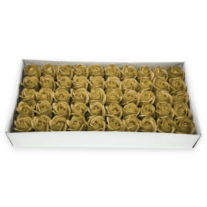 מארז 50 ראשי פרחי סבון לקישוט - זהב