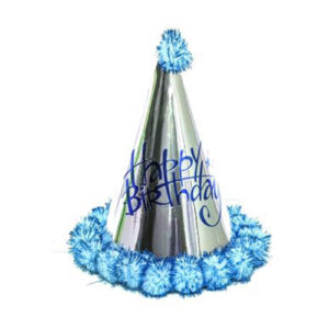 כובע יום הולדת - כסף כחול